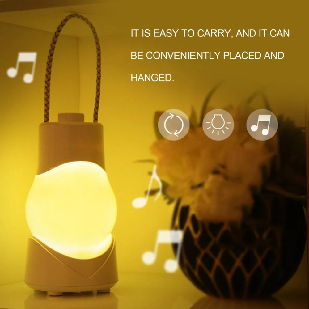 USB Rechargeable Desk Lamp with Music Box Dimmable Creative LED Night Light Portable Hanging Emergency | Освещение