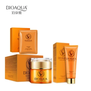 

Face Set Horse Oil Essence Face Set Hydrating Essence Face Cream +3 Pcs Face Mask+Cleanser Facial Skin Care Set