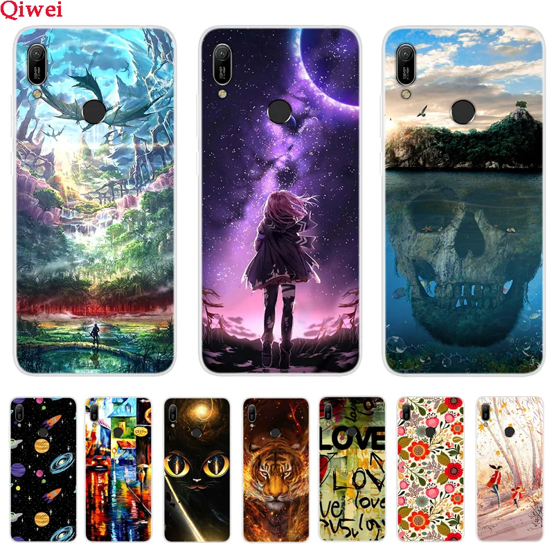 

For Huawei Y6 2019 Case Soft TPU Cover Print Silicone Case For Huawei Y6 2019 Cover Coque Y 6 2019 6Y Cute Fundas Clear Bumper