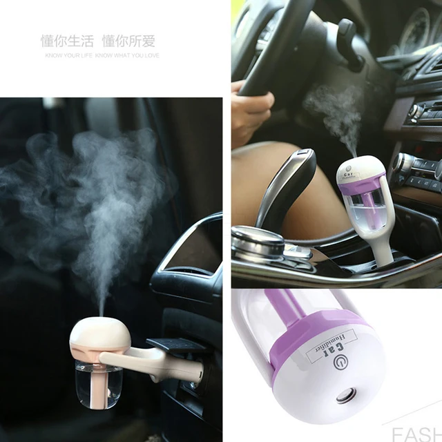 Car Steam Air Humidifier Aroma Diffuser Mini Air Purifier Aromatherapy Essential Oil Diffuser Mist Maker Sprayer For Car 12V DC 4