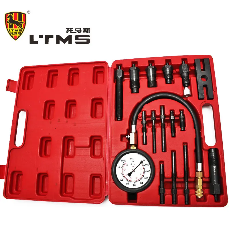 Elitech Motor Auto Petrol Gas Compression Gauge Tester Kit Car Dual