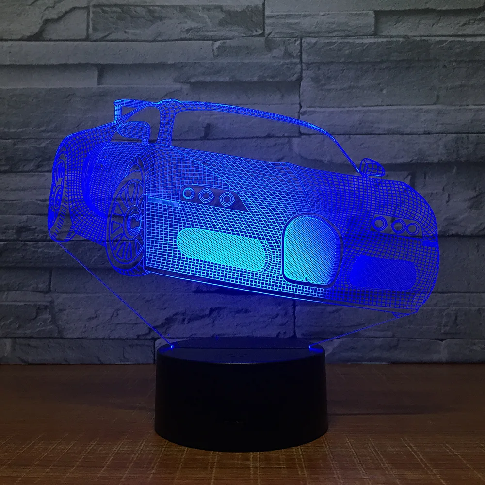 СВЕТОДИОДНЫЙ Автомобильный 3D ночник градиентный джип Форма USB прикроватная