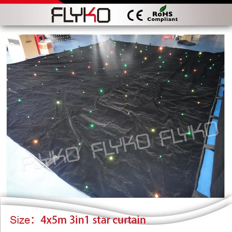 

magic RGB full color gathering flexible led curtain wall 4*5m led star drop curtain