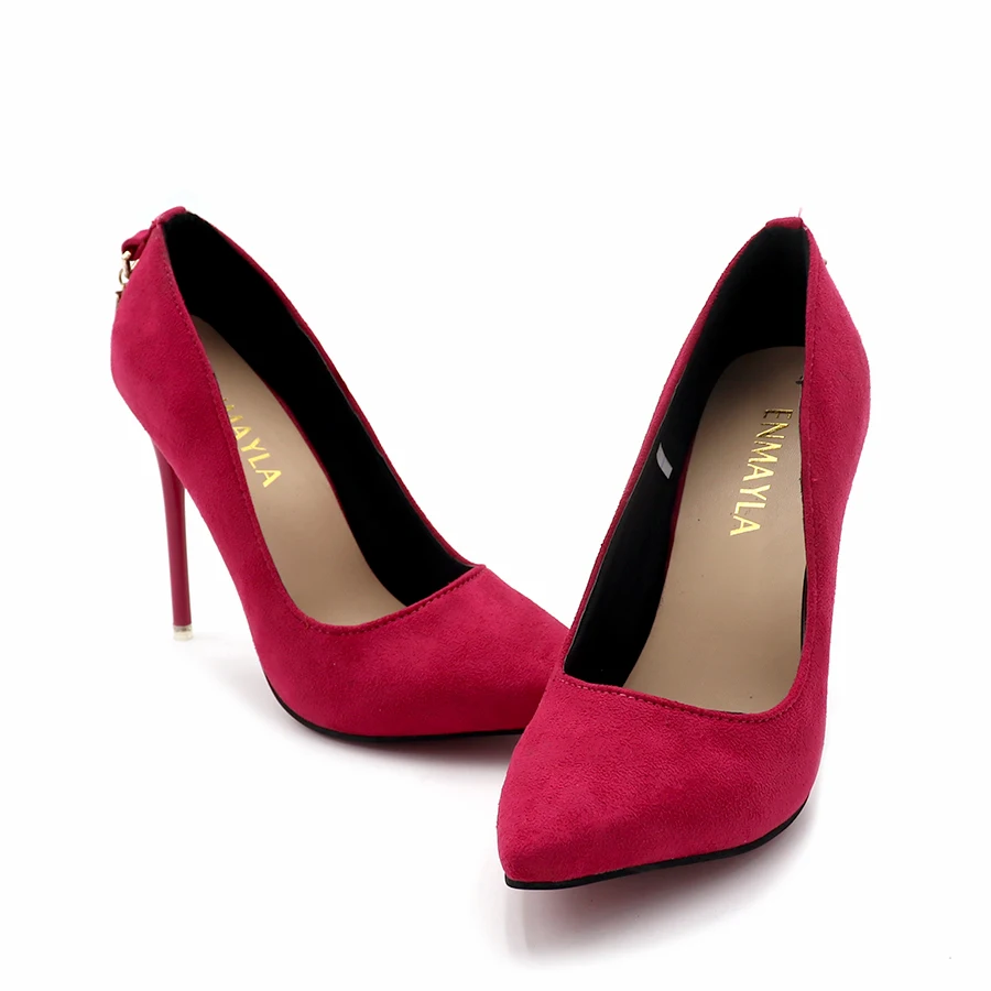 ENMAYLA Stiletto Heels Shoes Woman Plus Size 46 2017 Fashion High Heels Women Pumps Classic White Red Beige Sexy Wedding Shoes