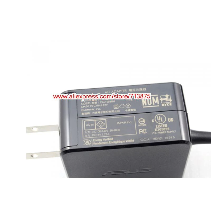 Genuine 19V 1.75A Laptop Adapter Charger For ASUS X553M X201E VivoBook S200E UX21A UX31A Taichi 21 Zenbook UX21A Genuine 19V 1.75A Laptop Adapter Charger For ASUS X553M X201E VivoBook S200E UX21A UX31A Taichi 21 Zenbook UX21A