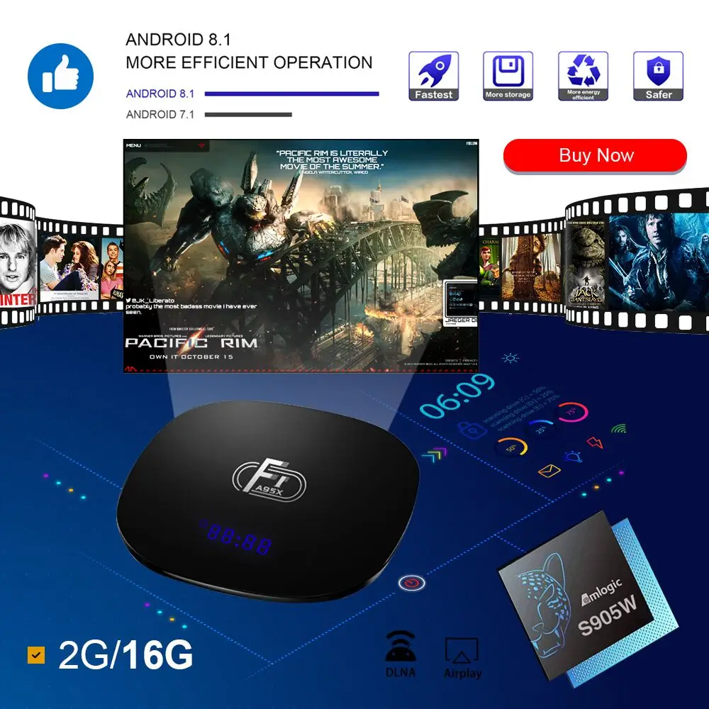 

A95X F1 TV box android 8.1 2GB 16GB Quad Core Suppot SPDIF 30tps 2.4GHz WiFi Media Player PK X96 mini Set Top Box tv box