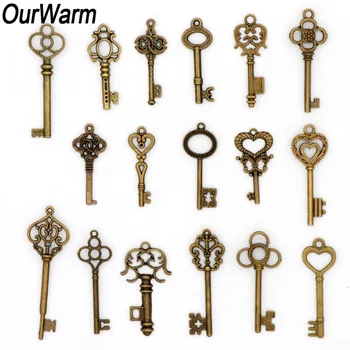 

OurWarm 17PCS Wedding Favors Craft Vintage Old Keys Gifts for Guests Communion Baptism Party Rustic Wedding Souvenir Decoration