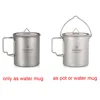 TOMSHOO-tazón taza de agua de titanio, 750ml, con tapa y Asa plegable, para acampar al aire libre, ollas de cocina, Picnic, olla para colgar ► Foto 2/6