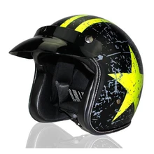 TKOSM, casco de moto Vintage para hombre y mujer, clásico Retro 3/4, diseño de la cara abierto, ligero, con punto certificado para moto Cruiser