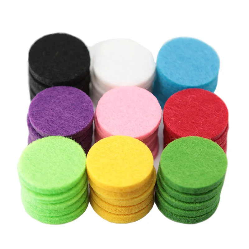 

100pcs 9 style Colorful 22.3mm Round Essential Oils Diffuser Locket Pads Perfume Aroma Locket Replacement Pads