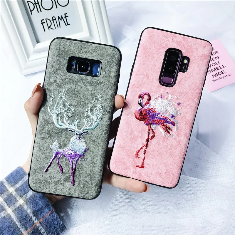 Чехол с 3D вышивкой для Samsung Galaxy S9 S8 Plus Note 8 чехол ручной работы рисунком дракона