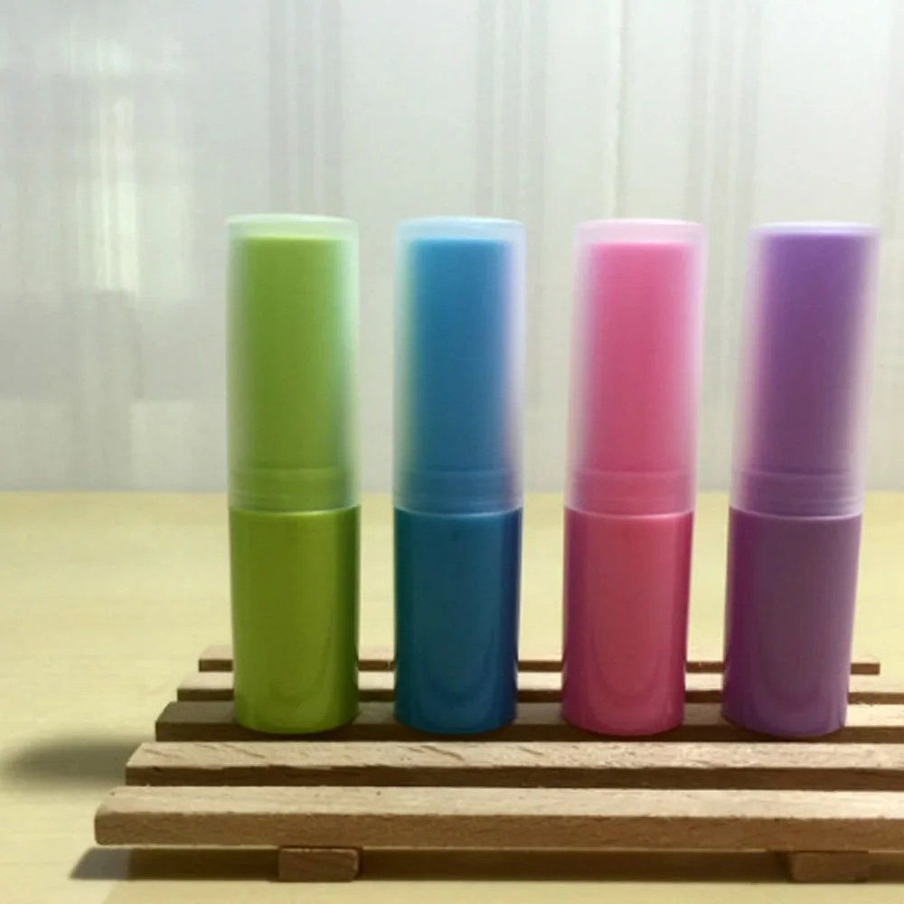 10 шт. 4 г бежевый, розовый, синий губная помада контейнер бальзам для губ трубки красочные бальзам для губ в тюбике DIY пустые смешанные бутылки для многоразового использования блеск для губ трубка