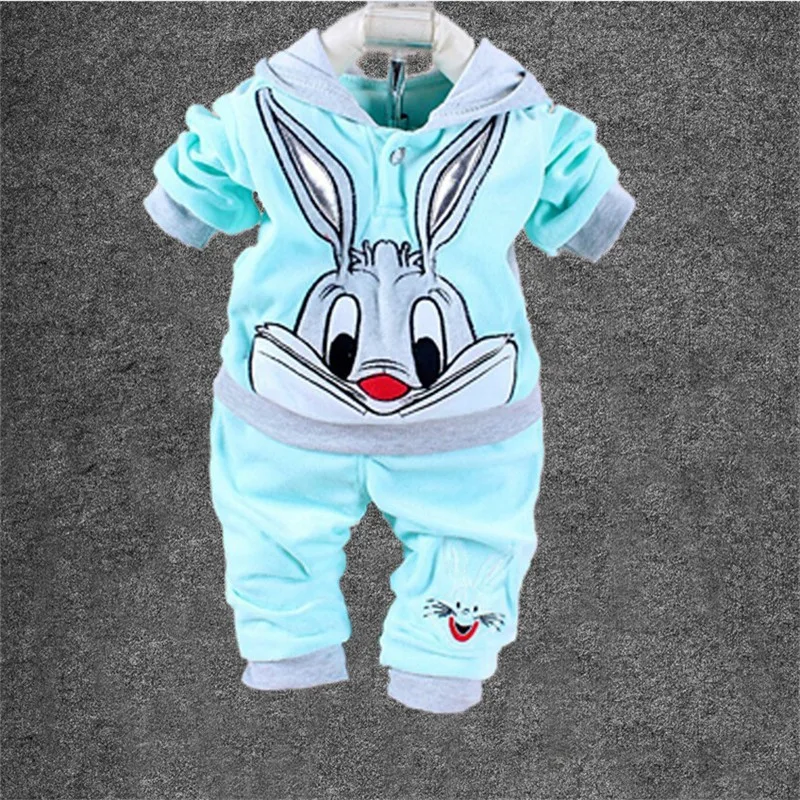 Hot New 2017 Baby Clothing Set Cartoon Kids Apparel Boys Girls Children Hoodies And Pant Children
