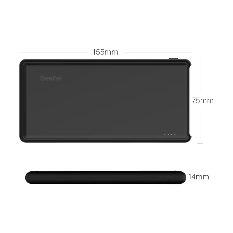 Besiter 5000 мАч ультра тонкий портативный внешний аккумулятор для смартфонов ноутбуков универсальное Внешнее зарядное устройство