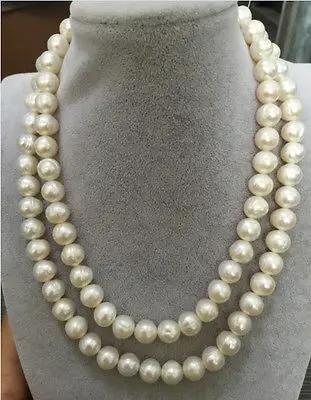 

CLASSIC 32inch 14k 9-10MM SOUTH SEA BAROQUE WHITE PEARL NECKLACE