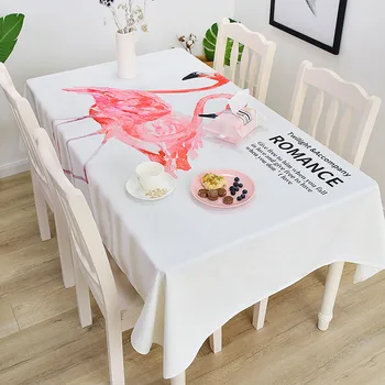 

Flamingo Waterproof Tablecloth Cotton and Linen Small Fresh Table Cloth Literary Coffee Table Cloth Tablecloth 3