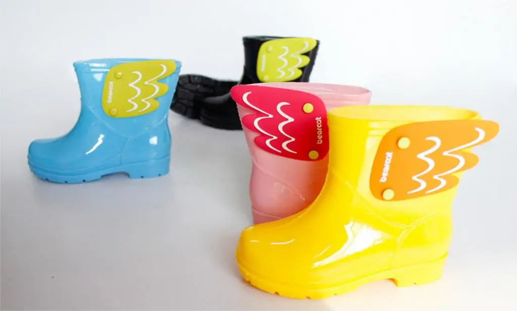 Koovan/детские резиновые сапоги; детская модная водонепроницаемая обувь для маленьких девочек и мальчиков; резиновые сапоги с крылышками; светильник; крылья