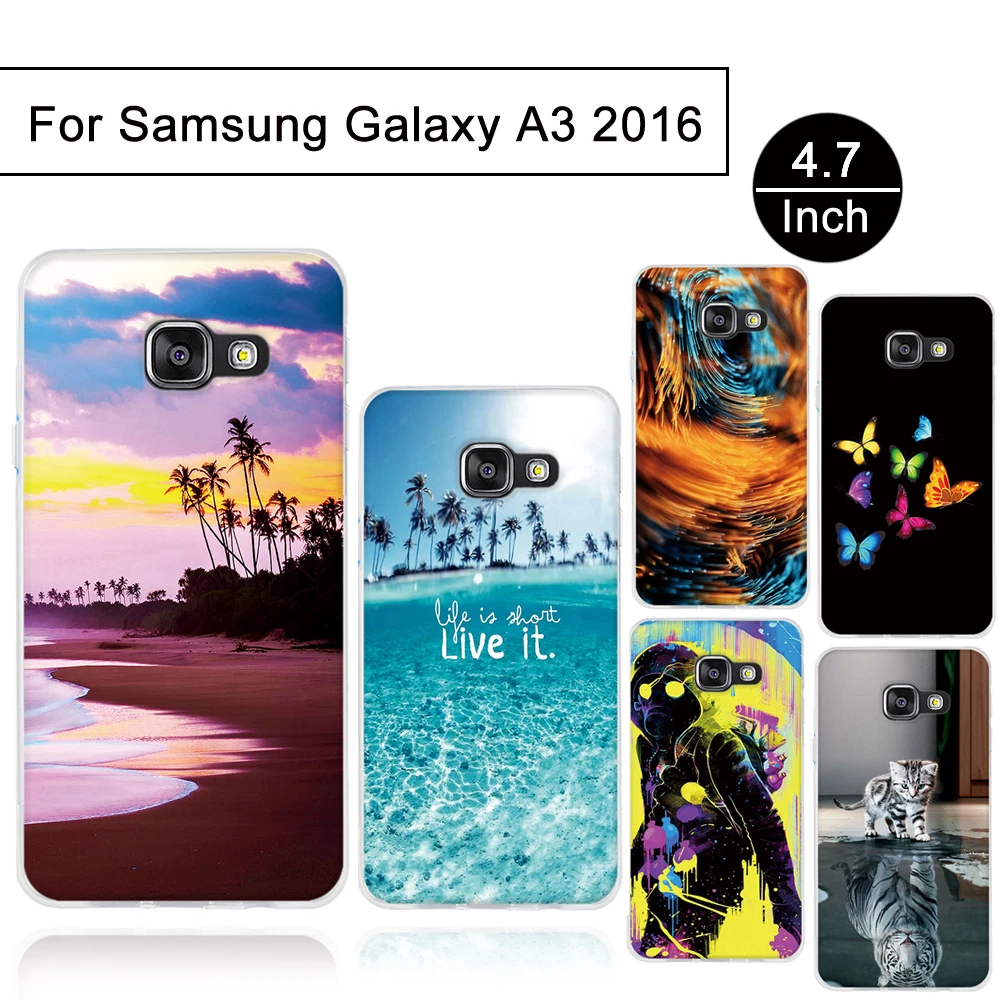 

Painted TPU Case For Samsung Galaxy A3 2016 A310 Soft Silicone Back Phone Cover Cases For Samsung A3 2016 A310F A 310 Shells Bag