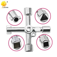 4 Way Universal Cross Triangle Wrench KEY for Train Electrical Elevator Cabinet Valve Alloy Triangle 1