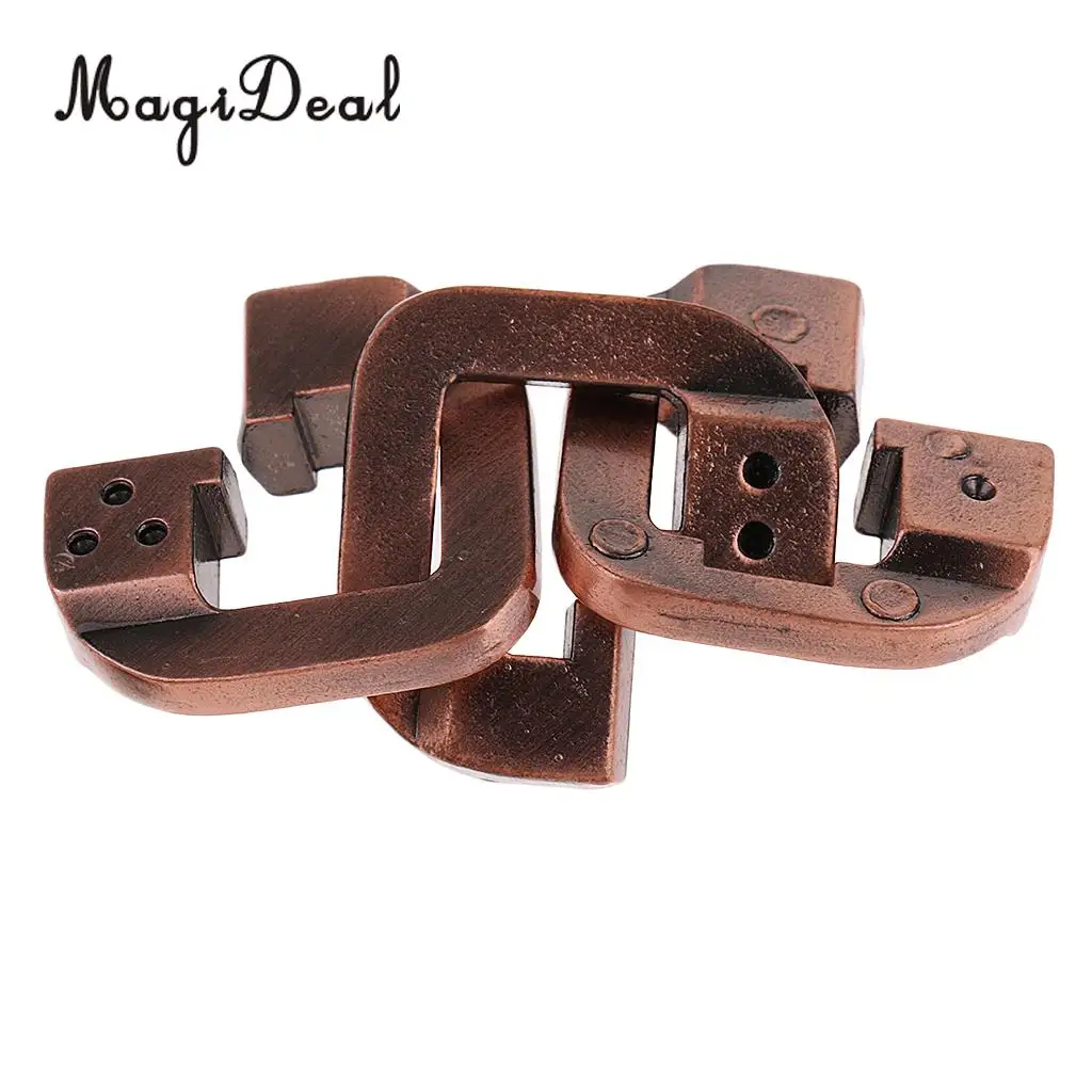 MagiDeal 1Pc Classic Ring Lock Puzzle Classic Metal Brain Teaser IQ EQ Test Toy for Adults Children Kids Birthday Gift