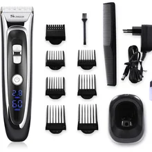 Цифровой триммер для волос Профессиональный перезаряжаемый Электрический Машинка для стрижки волос мужской беспроводной стрижка Регулируемый Керамический клинок RFC-688B