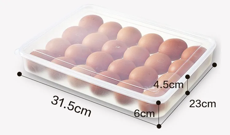 24 Grid Egg Storage Box Food Container Keep Eggs Fresh Refrigerator Organizer Kitchen Storage Containers
