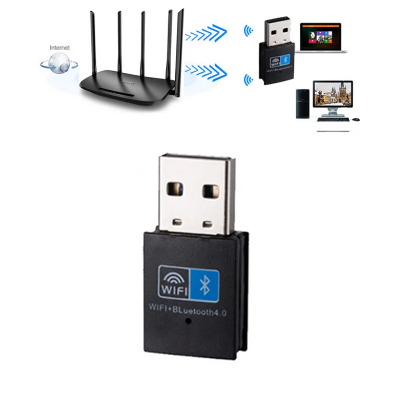 Мини беспроводной USB адаптер 150 Мбит/с WiFi Bluetooth 4 0 2 в 1 приемник для компьютера ПК