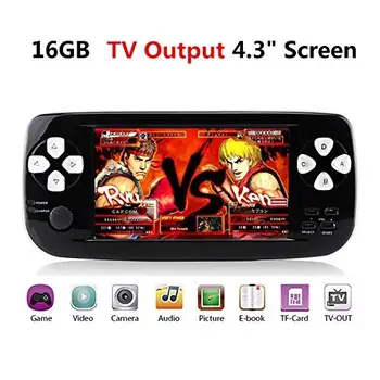 

PAP KIII Retro Game Console 4.3 inch HD Built-in 3000 Retro Classic Games 64 Bit Portable mini Handheld Game Players 16GB