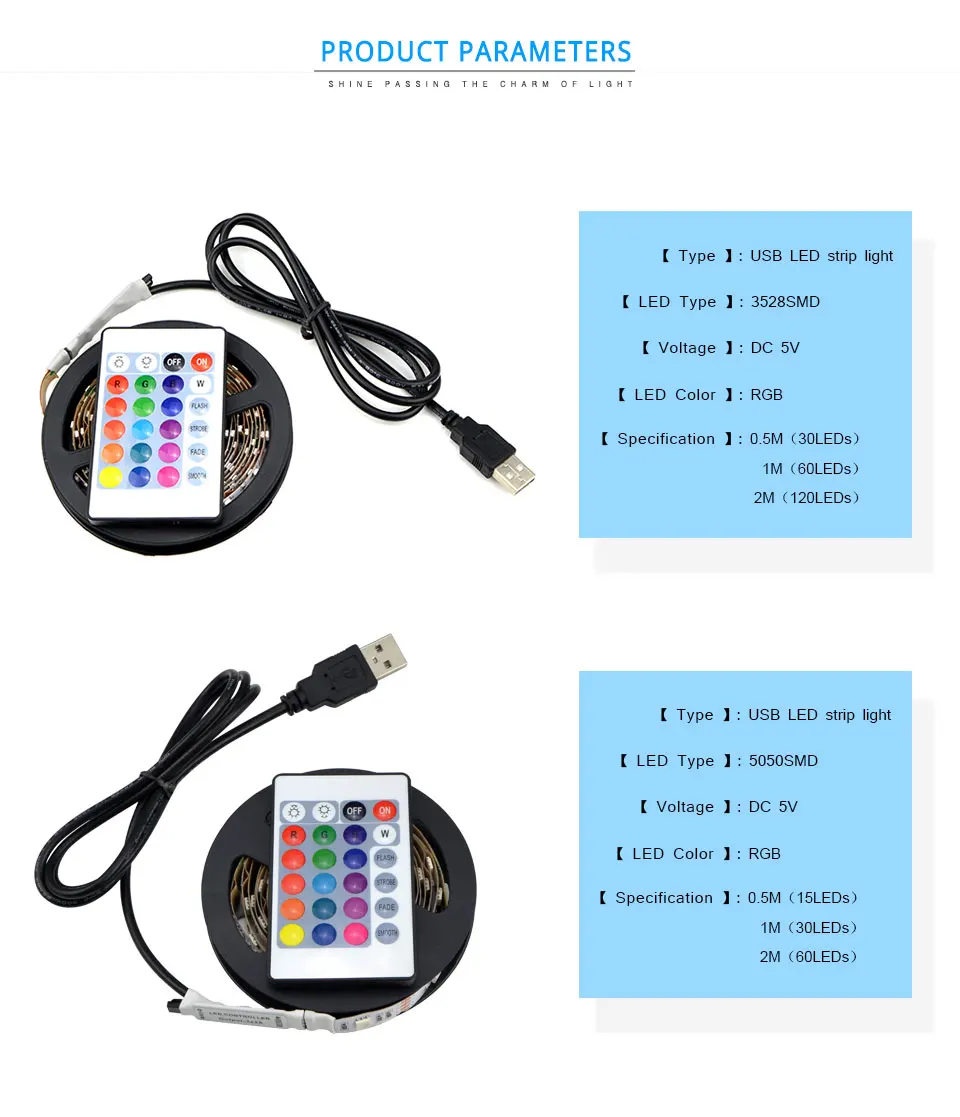 SMD5050/3528 USB Светодиодная лента 5В Ночной светильник с питанием от телевизора lcd/PC фоновый светильник ing Kit 0,5-5 м USB светодиодный декоративный светильник