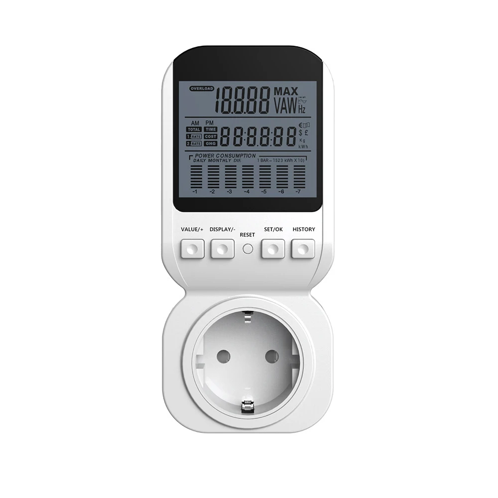 

Digital Power Energy Meter Watt Meter Electric Digital Socket Analyzer Plug Power Voltage Current Amps Tester Socket