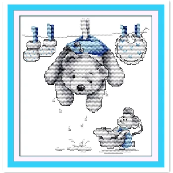 

Dry Doll (Blue) Cross Stitch Kit DIY SET 11CT 14CT Printed On Canvas Embroidery Cross Set Chinese Counted Cross Stitch Pattern