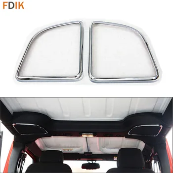 

Sport Red & Mirror Chrome Interior Roof Audio Speaker Cover Molding Trims Frame Accessories for Jeep Wrangler 2015 2016 2017