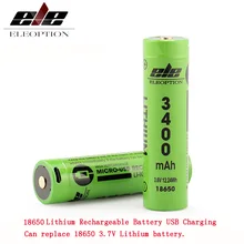 rechargeable battery usb 18650 3.7 V/3.6V 3400 mah 18650 Lithium Rechargeable Battery For Flashlight