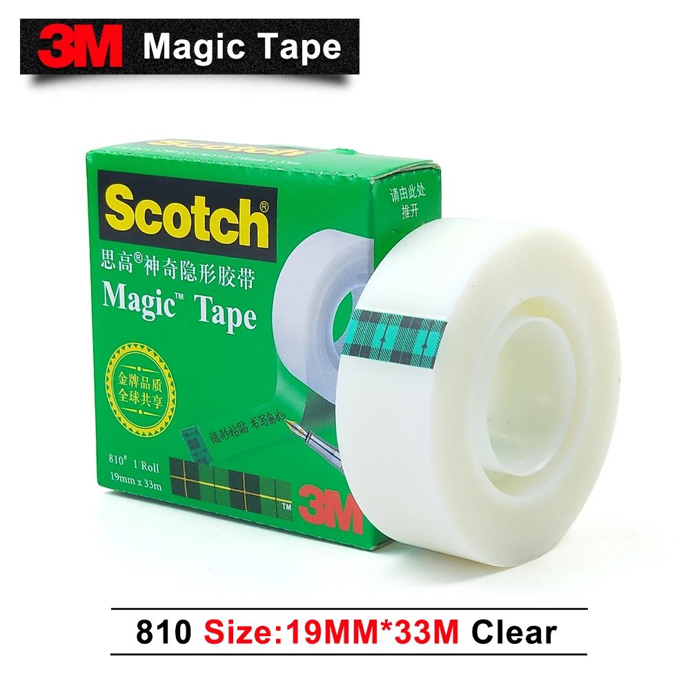 

3M original brand magic tape 810 acrylic adhesive Scotch single sided Invisible tape can be written 3M tape 19mm * 33m 24pcs