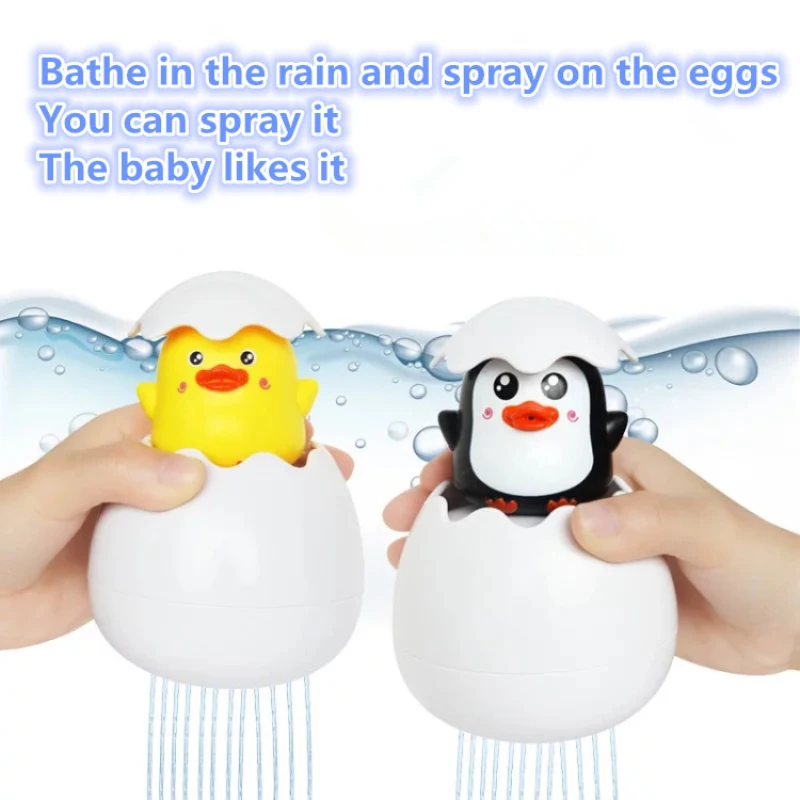 Пингвин игрушки для ванной Дождевые облака утка яйца Детские игрушки играть воды детская комната брызг воды душ форсунки яйца