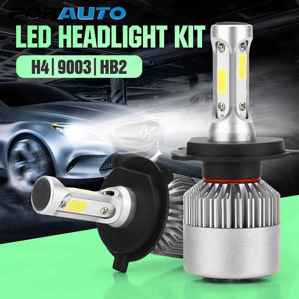 

FORAUTO 2pcs H4 HB2 9003 DC9-32V 200W/set LED Car Lights Car Modification Cool White Headlight Bulbs Aluminum Low/High Beam IP65