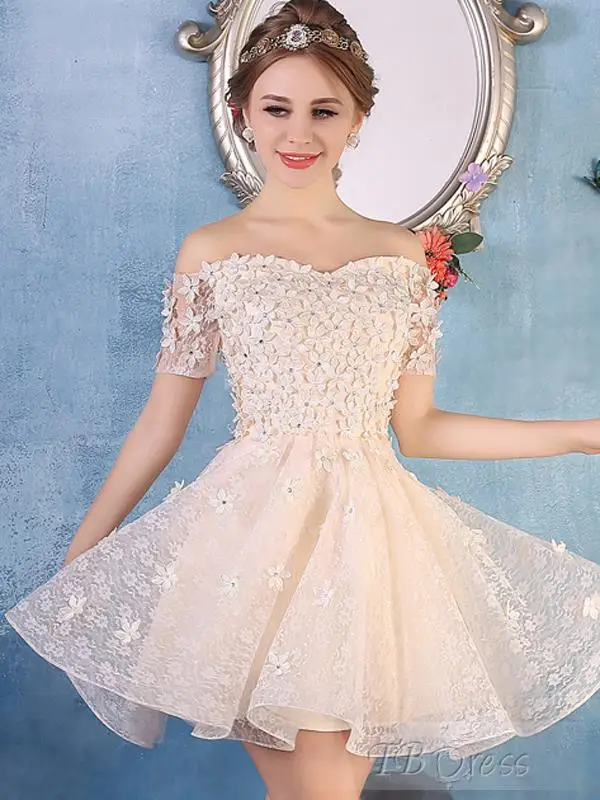 Appliques Pretty Strapless Lace Hot font b Cocktail b font font b Dresses b font Custom