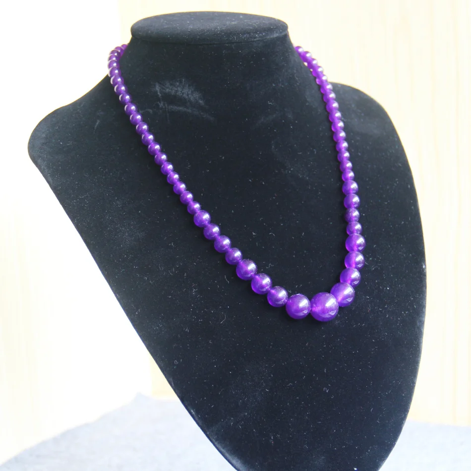 

New 6-14mm Natural Purple Alexandrite Necklace gift for women girls beads stone 18inch Fashion Jewelry making design wholesale