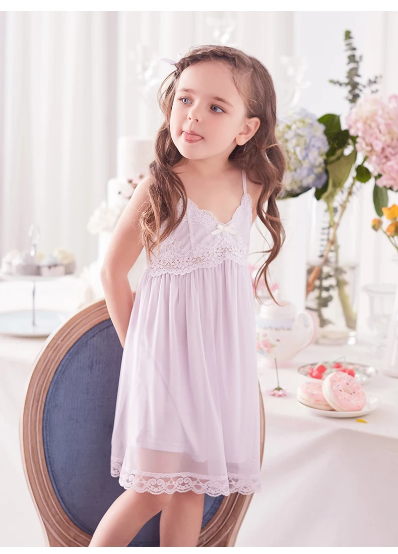Ночная юбка принцессы для девочек Летняя кружевная юбка для сна детская юбка для сна одежда для сна для родителей и детей