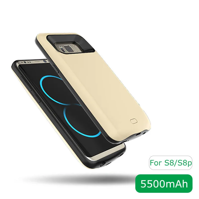 

5500mAh External Battery Charger Cases For Samsung Galaxy S8 Plus Silicone Full Protection Battery Charging Case For Samsung S8