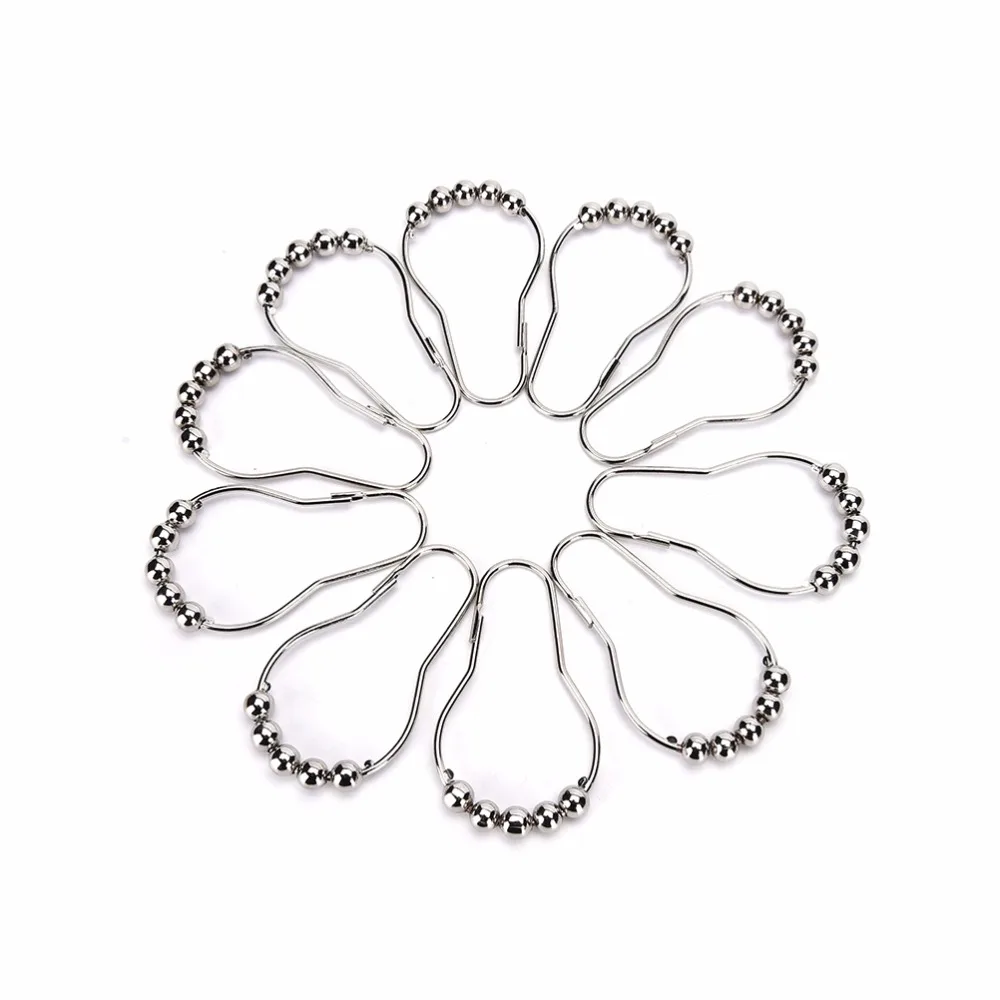 

12Pcs/set 7cm x 4cm Shower Curtain Ring Rustproof Shower Curtain Hooks Glide Metal Rings for Bathroom Shower Rods Curtains