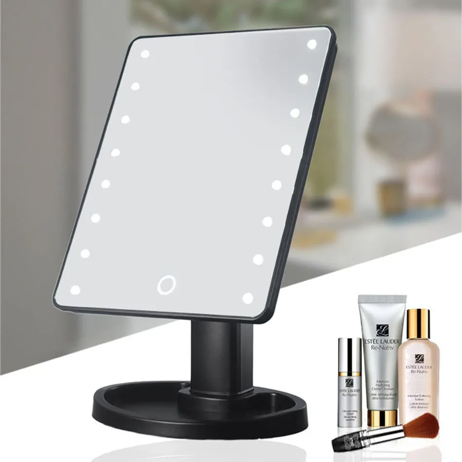  Led mirror light makeup mirror LED light lipstick powder mirror square multi-function touch sensing