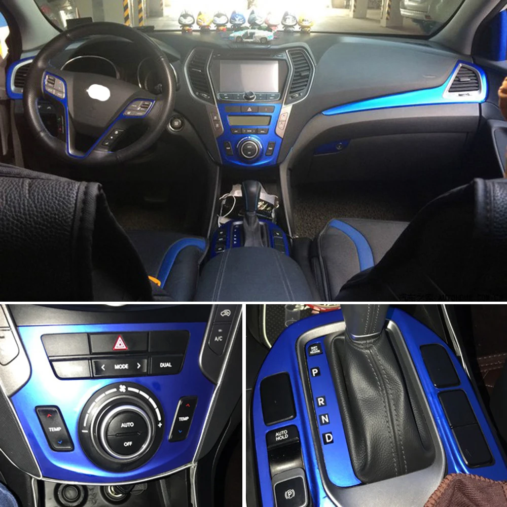 Автомобильный-Стайлинг 5D углеродное волокно Автомобильный интерьер центральная консоль изменение цвета молдинг наклейки для hyundai SantaFe IX45 2013