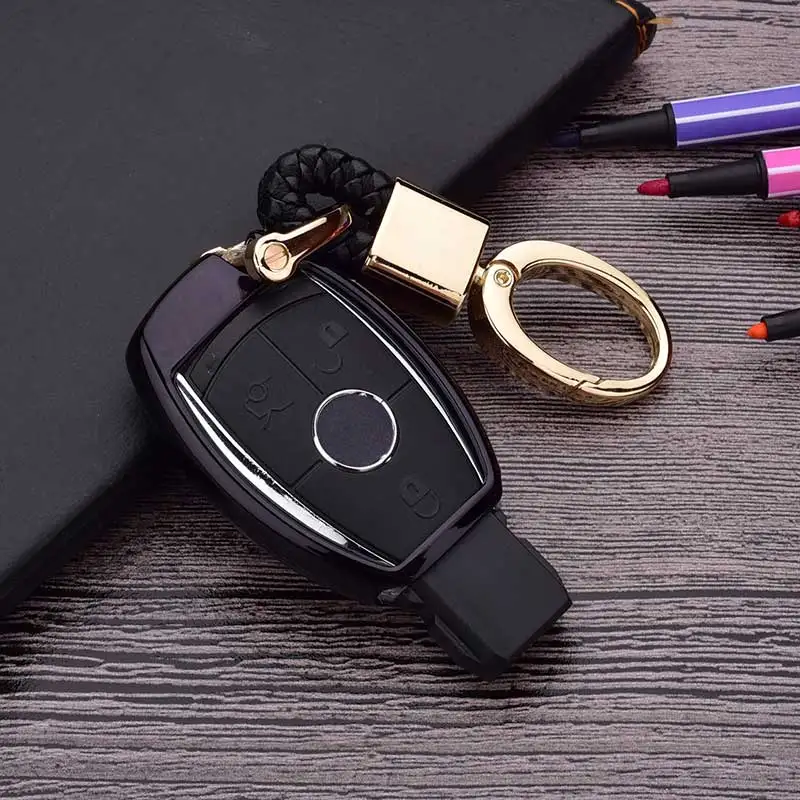 

Remote Smart Soft TPU Car Key Case For Mercedes Benz W203 W210 W211 AMG C E S CLS CLK CLA SLK Key Bag Cover Holder