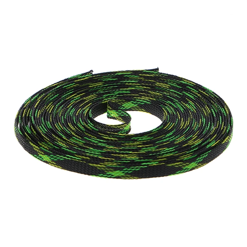 5 м 4-25 мм Расширяемый ПЭТ Плетеный кабель провода оплетка оболочка черный+ желтый+ зеленый Прямая поставка поддержка - Цвет: 8