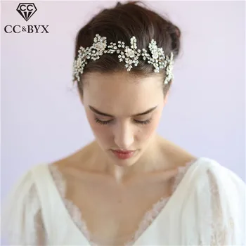 

CC Headbands Hairbands Crown Luxury CZ Beads Engagement Wedding Hair Accessories For Bridal Bridesmaids Jewelry Party Gifts o045