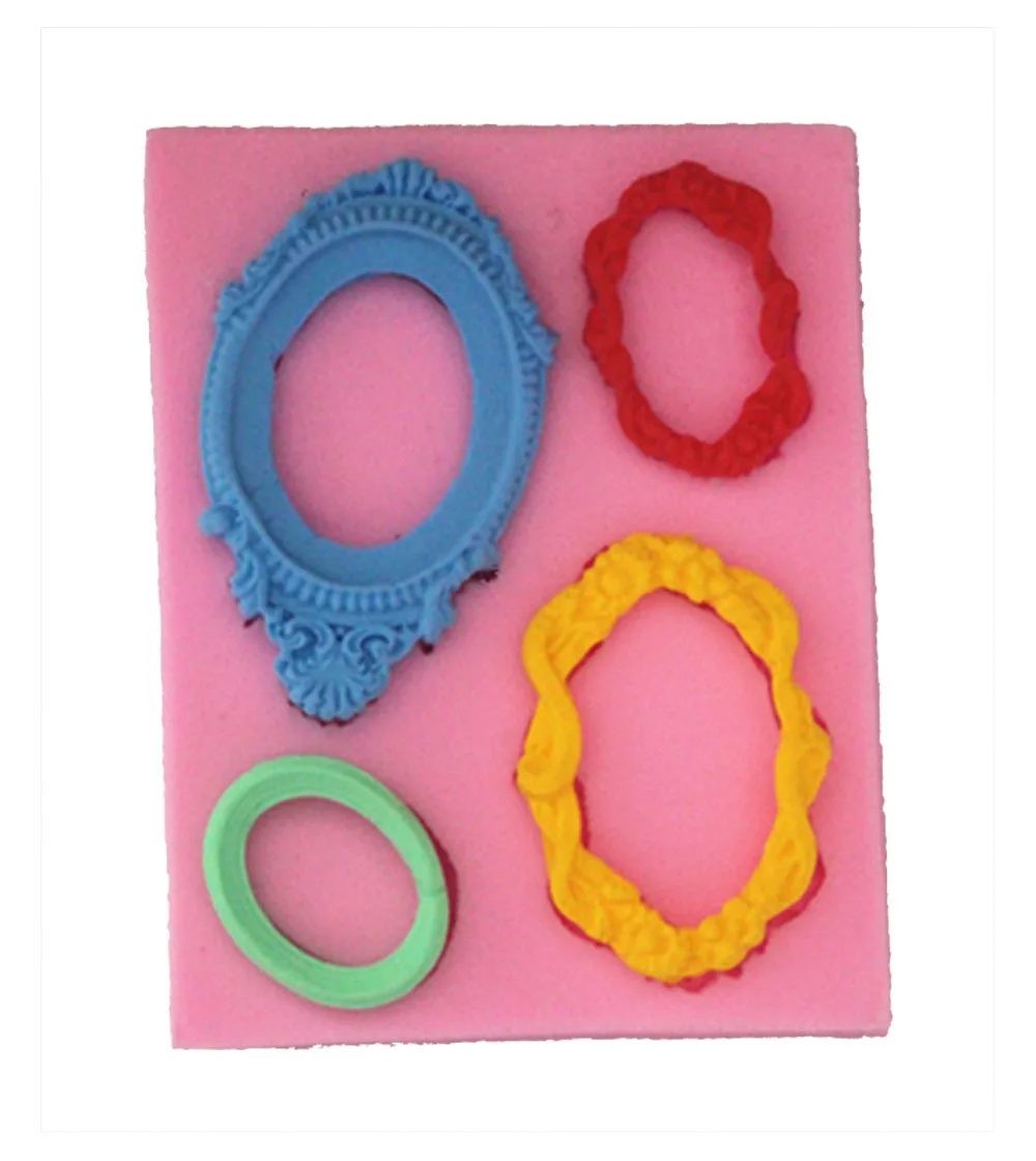 F1055 Picture Frame Silicone Fondant Mold Gum Paste Cake Decorating
