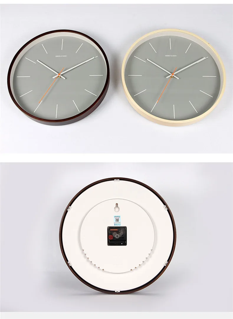 Geekcook настенные часы современный дизайн со стеклом деревянные металлические кварцевые настенные часы Современные Простые настенные часы домашний Декор Гостиная