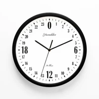 Newest 24 Hour Dial Design 12 Inches Step Metal Frame Modern Fashion Decorative Round Wall clock 2