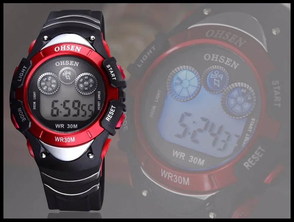 New Fashion Ohsen 0815 Quartz Kids Watches Boys Girl Xmas Gift Alarm Clock Sport Digital Watch LED Colorful Backlight Relojes (19)
